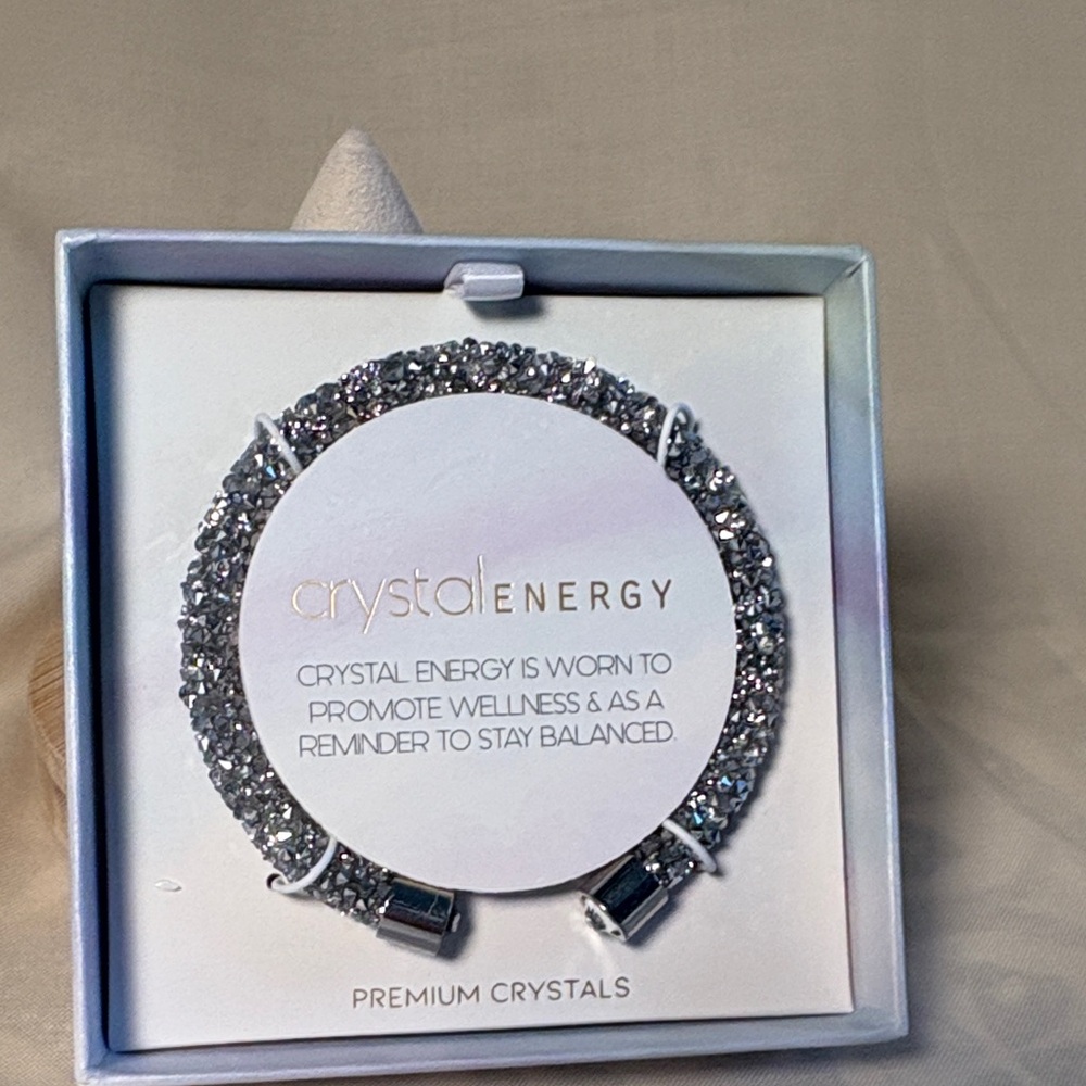 Silver Bracelet with premium crystals to promote wellness and balance. - Picture 3 of 5
